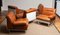 Tan Cognac Leather Sectional Sofa / Club Chairs by Luici Colani for Cor, Set of 5, 1970s 5