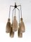 Mid-Century Taupe 5-Glass Chandelier from Stilnovo, Italy 1