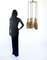 Mid-Century Taupe 5-Glass Chandelier from Stilnovo, Italy 3