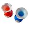 Murano Vasen in Blau und Rot, 2er Set 2