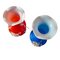 Murano Vases with Intense Blue and Red, Set of 2 2