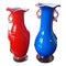 Murano Vasen in Blau und Rot, 2er Set 3