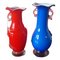 Murano Vases with Intense Blue and Red, Set of 2, Image 3