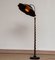 Art Nouveau Spiral Wood Floor Lamp with Brown Satin Shade, 1940s 13