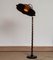 Art Nouveau Spiral Wood Floor Lamp with Brown Satin Shade, 1940s 12