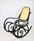 Sedia a dondolo vintage nera di Michael Thonet, Immagine 3