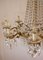 Empire Style Chiseled Brass & Crystal Drops Chandelier with 12 Lights, 1940s, Image 5