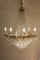 Empire Style Chiseled Brass & Crystal Drops Chandelier with 12 Lights, 1940s 2