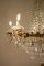 Empire Style Chiseled Brass & Crystal Drops Chandelier with 12 Lights, 1940s, Image 6