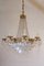 Empire Style Chiseled Brass & Crystal Drops Chandelier with 12 Lights, 1940s 8