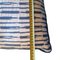 Blue Striped Handmade Wool Kilim Cushion Covers with Feathers, Set of 2 3