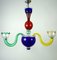 Lámpara de araña italiana grande de cristal de Murano multicolor, Imagen 2