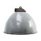 Vintage Industrial Gray Enamel Cast Iron Factory Pendant Light, Image 1