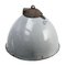 Vintage Industrial Gray Enamel Cast Iron Factory Pendant Light, Image 2