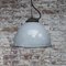 Vintage Industrial Gray Enamel Cast Iron Factory Pendant Light 4