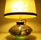 Lampada da tavolo Art Déco con base in vetro colorato, ottone placcato in argento e paralume in pergamena beige, anni '30, Immagine 10