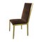Mid-Century Dining Chairs with Brass Structure, 1970s, Set of 6 1