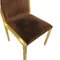 Mid-Century Dining Chairs with Brass Structure, 1970s, Set of 6 4