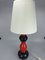 Space Age Table Lamp in Red Ceramic, 1970s 1