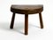 Small Mid-Century Solid Wood Low Milking Stool 3