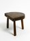 Petit Tabouret de Traite Mid-Century en Bois Massif 10