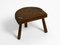 Small Mid-Century Solid Wood Low Milking Stool, Image 4