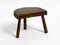 Petit Tabouret de Traite Mid-Century en Bois Massif 1