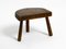 Small Mid-Century Solid Wood Low Milking Stool, Image 1