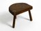 Small Mid-Century Solid Wood Low Milking Stool, Image 11