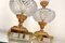 Lámparas de mesa neoclásicas de cristal tallado y latón, años 50. Juego de 2, Imagen 19