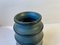 Striped Petrol Blue Ceramic Vase by Knabstrup, 1960s 5