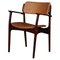 Leather & Rosewood Armchair by Erik Buch 1