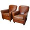 Club chair vintage in pelle color cognac, Paesi Bassi, set di 2, Immagine 1