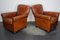 Club chair vintage in pelle color cognac, Paesi Bassi, set di 2, Immagine 3