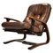 Mid-Century Leather Reclining Lounge Chair from Westnofa, 1960s, Image 1