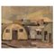 LH Lindberg, Paisaje modernista con casas, años 60 o 70, óleo sobre cartón, enmarcado, Imagen 2