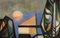 Albert Ferenz, Paysage Abstrait, Milieu du 20ème Siècle, Aquarelle sur Papier, Encadré 4