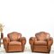 French Leather Club Chairs, Set of 2 1