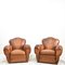 French Leather Club Chairs, Set of 2 2