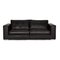 Black Leather Three-Seater Forrest Couch from Rivolta 1