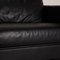 Black Leather Three-Seater Forrest Couch from Rivolta 3