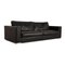 Black Leather Three-Seater Forrest Couch from Rivolta 8