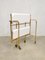 Vintage Brass Metal Folding Trolley Serving Cart 1