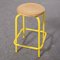 French Industrial Yellow High Stools, 1970s, Set of 4 1