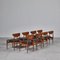 Chaises de Salle à Manger en Teck et Cuir Noir par Inge Rubino, Danemark, 1963, Set de 8 3