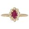 Moderner Rubin Diamanten 18 Karat Gelbgold Pompadour Ring 1