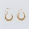 French Chiseled 18 Karat Yellow Gold Hoop Earrings, 1960s 4