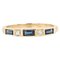 French Modern Sapphire Diamonds 18 Karat Yellow Gold Wedding Ring, Image 1