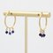 Modern Blue Glass Pearls 18 Karat Yellow Gold Hoop Earrings 6