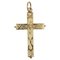 French 19th Century 18 Karat Yellow Gold Chiseled Cross Pendant, Image 1